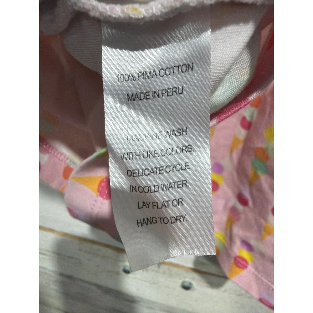 James and Lottie Dress Girls 6 Pink Ice Cream Pima Cotton Preppy EUC
